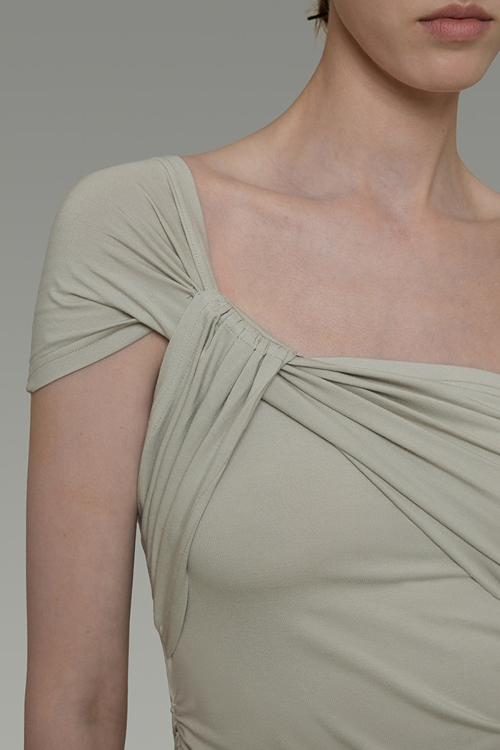 Asymmetric Drape Two-Piece Set