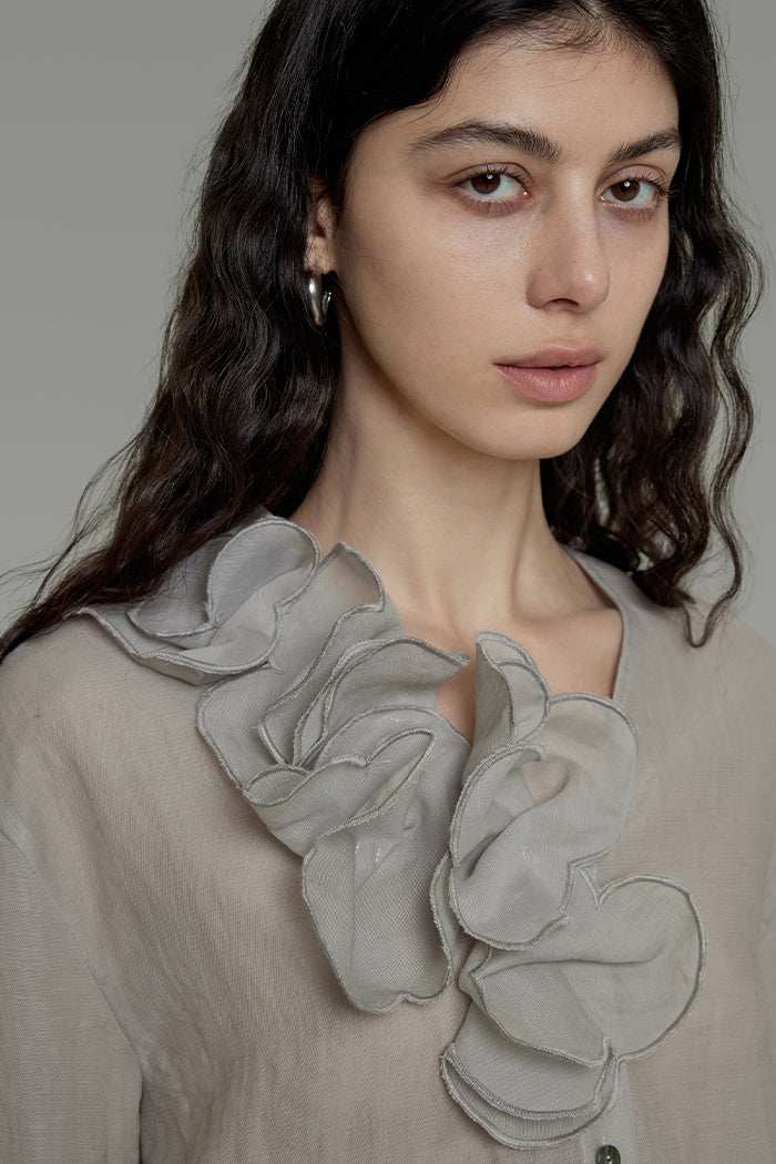 Effortless Parisian V-Neck Blouse