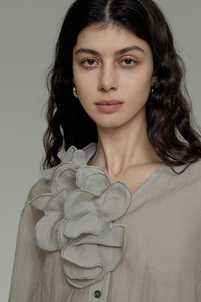 Effortless Parisian V-Neck Blouse