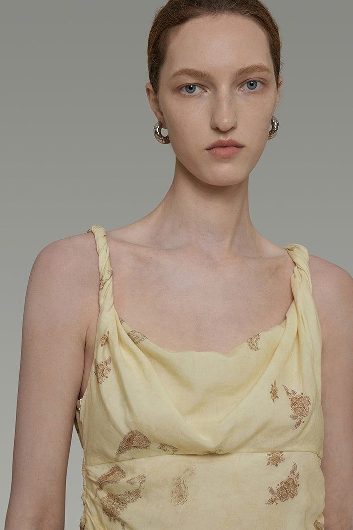 Vintage Floral Sweetheart Slip Dress