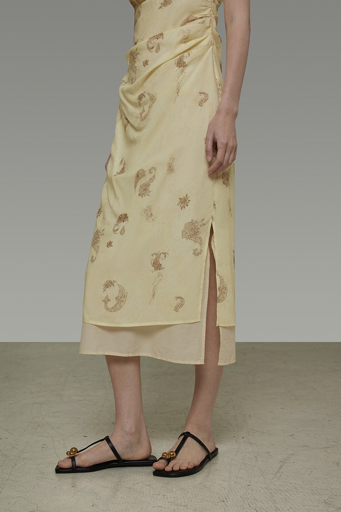 Vintage Floral Sweetheart Slip Dress