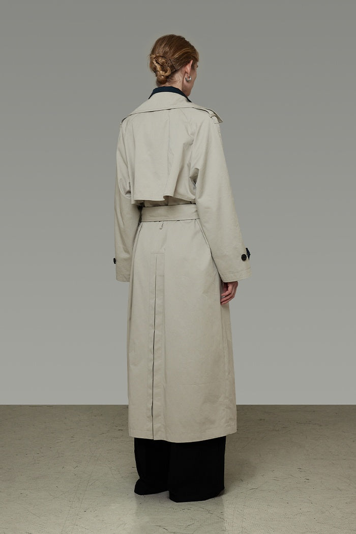 Elegant Contrast Trench Coat