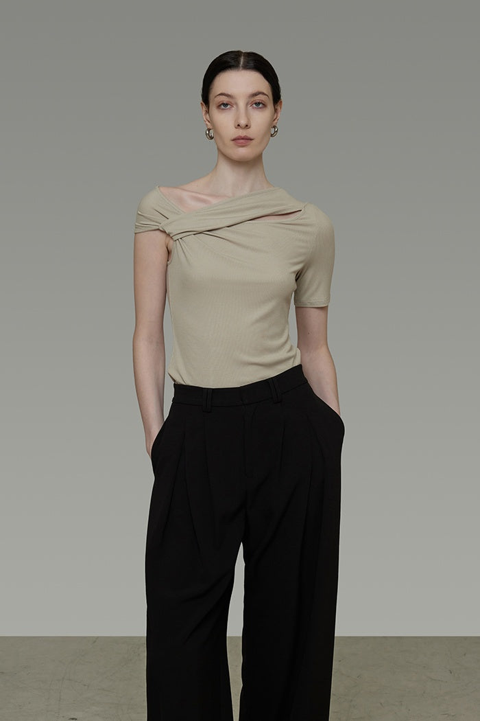 Effortless Chic Asymmetrical Knit Top