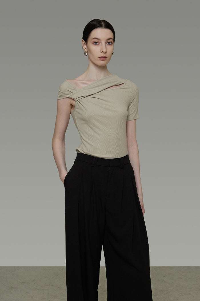 Effortless Chic Asymmetrical Knit Top