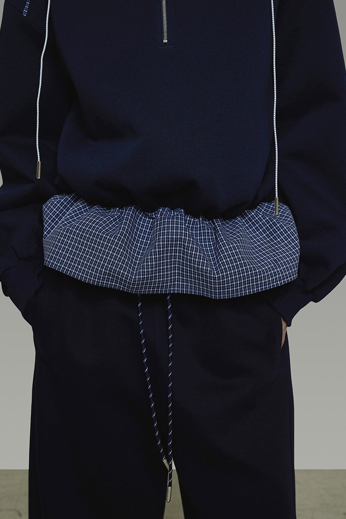 Urban Contrast Zip Collar Pullover