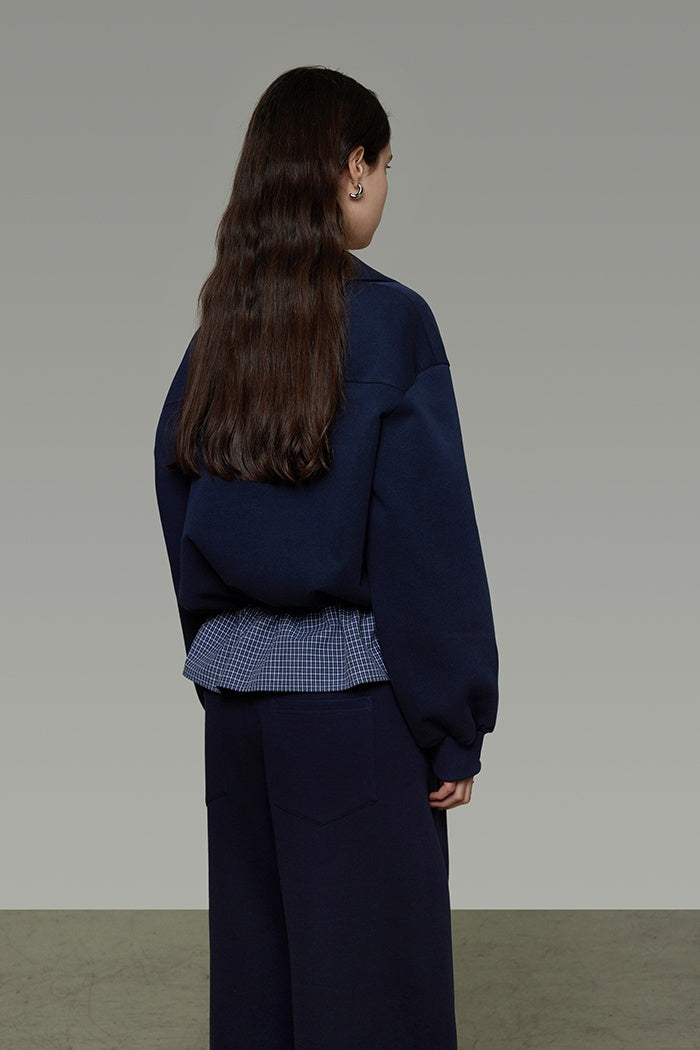 Urban Contrast Zip Collar Pullover