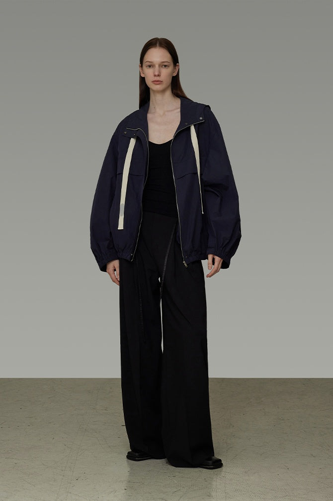 Quiet Movement Navy Drawstring Jacket