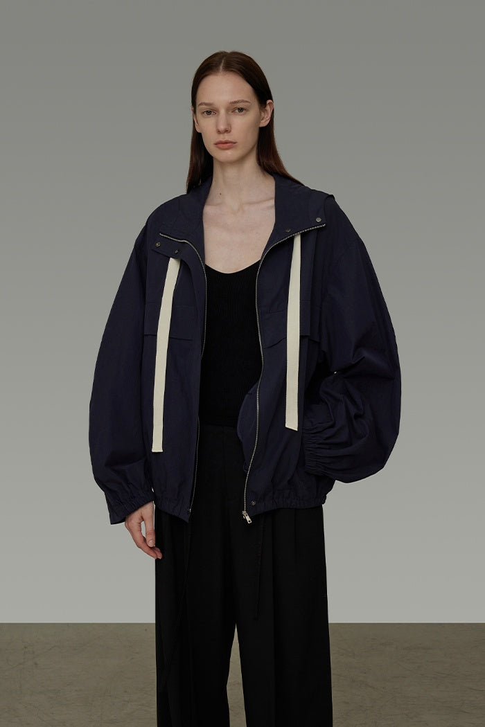 Quiet Movement Navy Drawstring Jacket