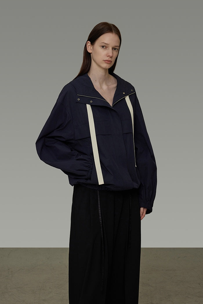 Quiet Movement Navy Drawstring Jacket