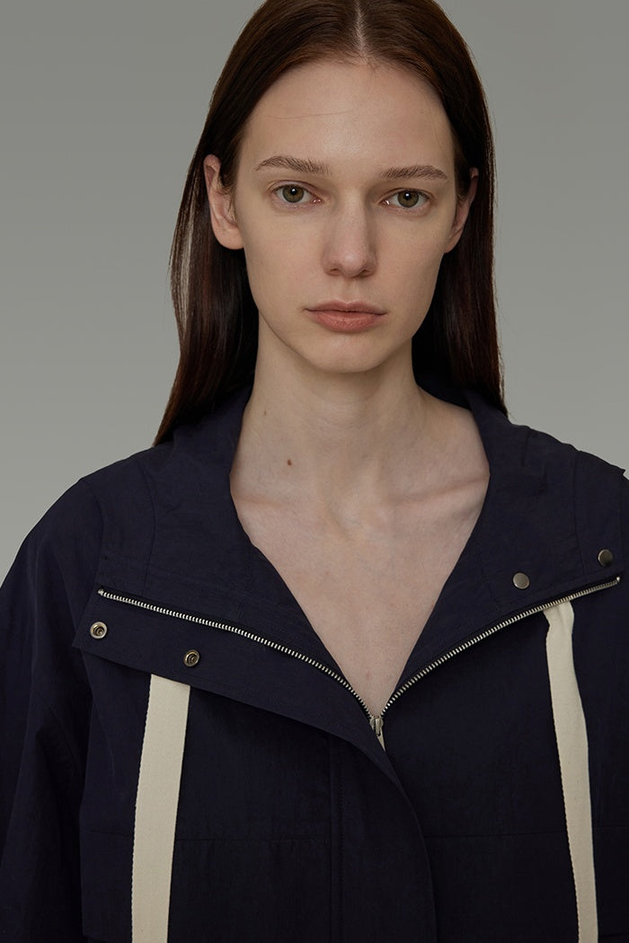 Quiet Movement Navy Drawstring Jacket