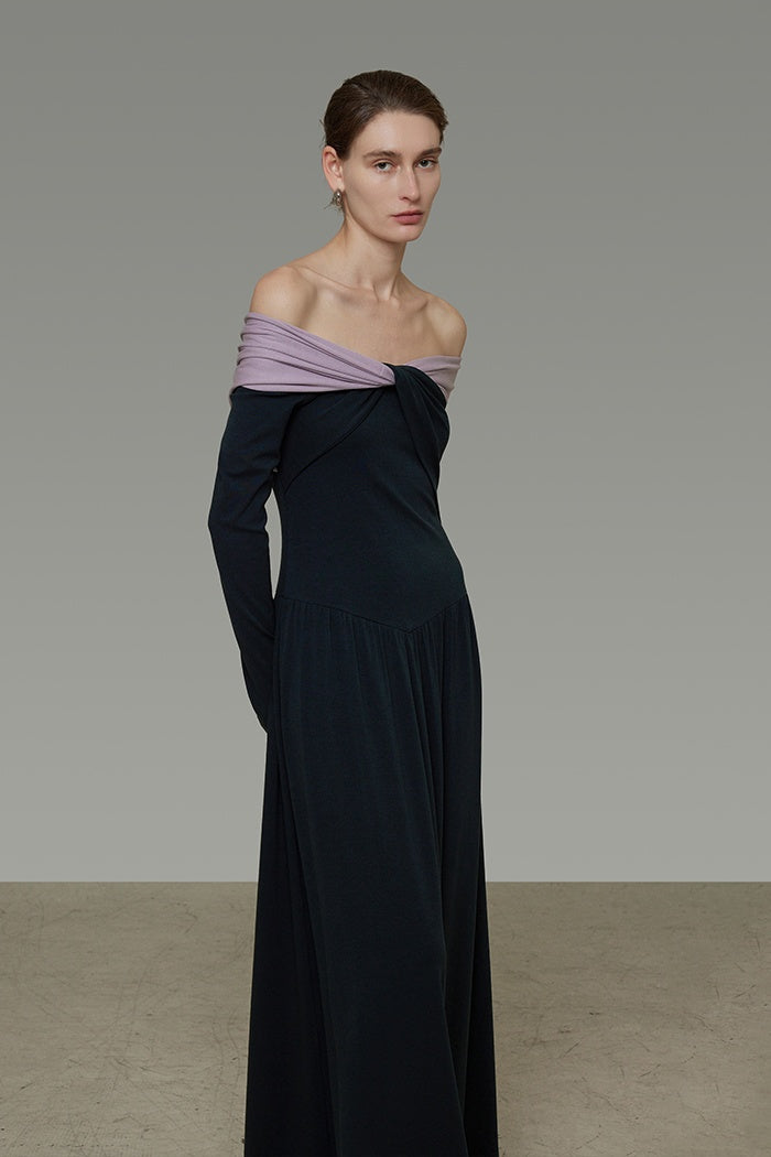 Chic Colorblock Knit Maxi Dress