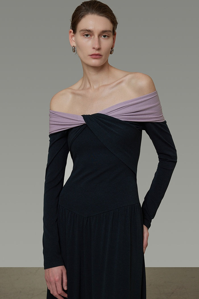 Chic Colorblock Knit Maxi Dress