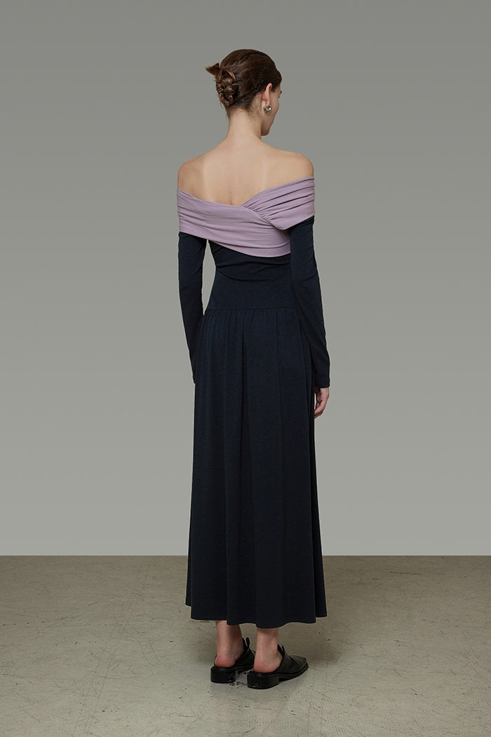 Chic Colorblock Knit Maxi Dress