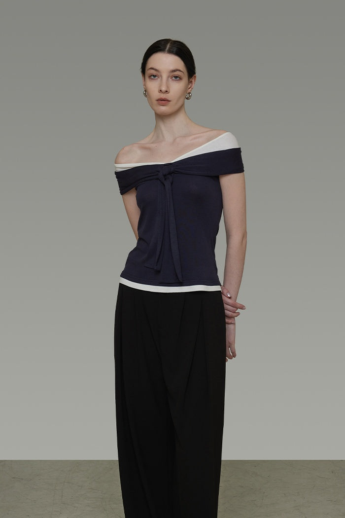 Chic Colorblock One-Shoulder Top