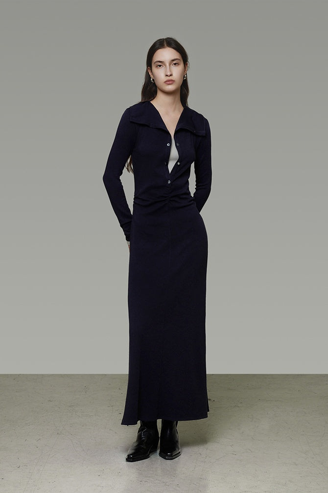 Subtle Contrast Knit Power Dress