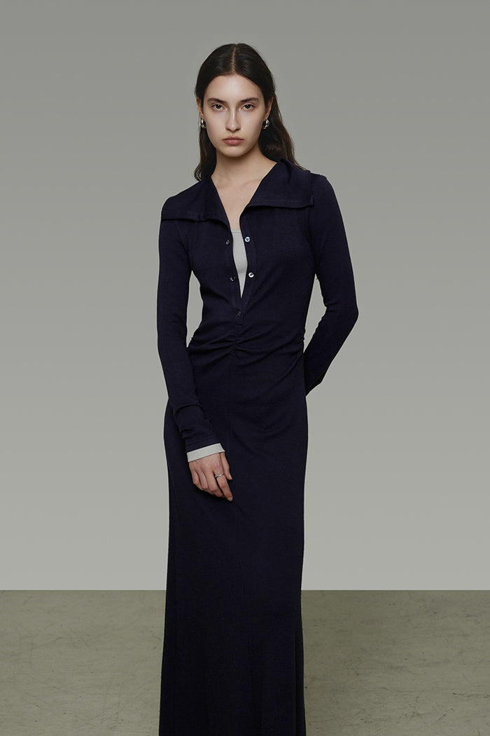 Subtle Contrast Knit Power Dress