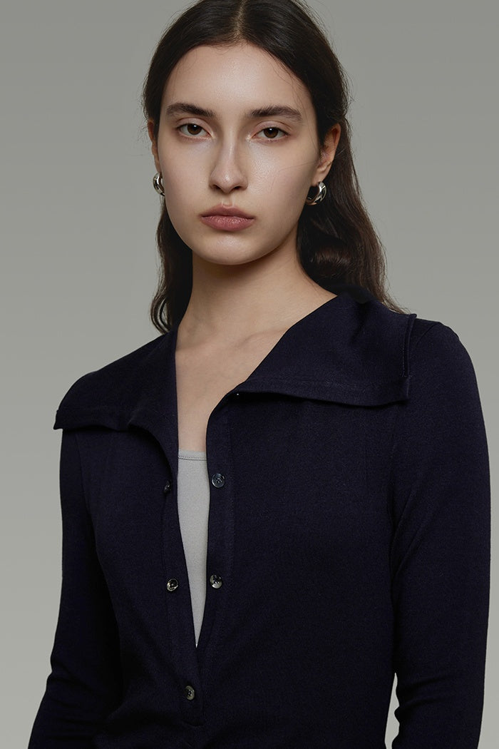 Subtle Contrast Knit Power Dress