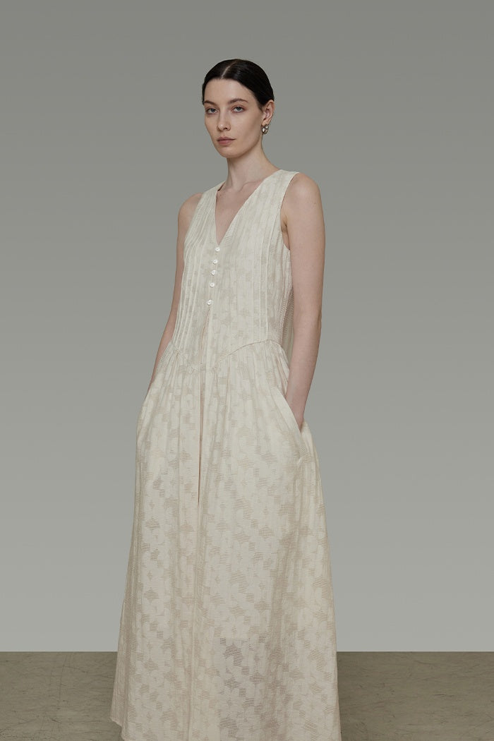 Sculpted V-Neck Minimalist Slip Dress