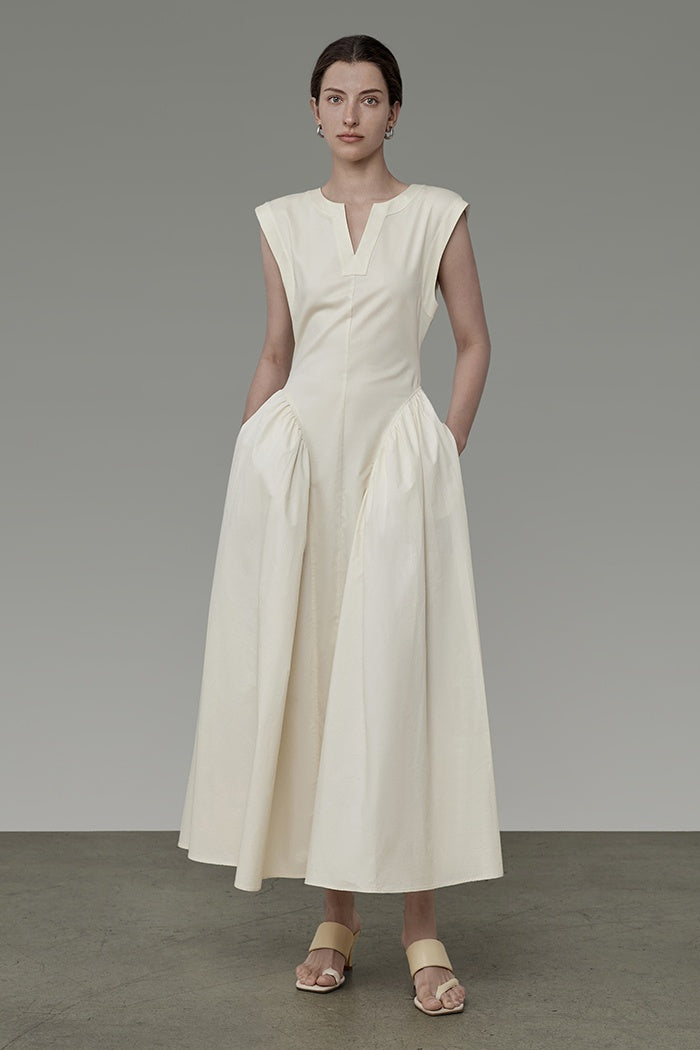 Sculpted White French Chic Dress