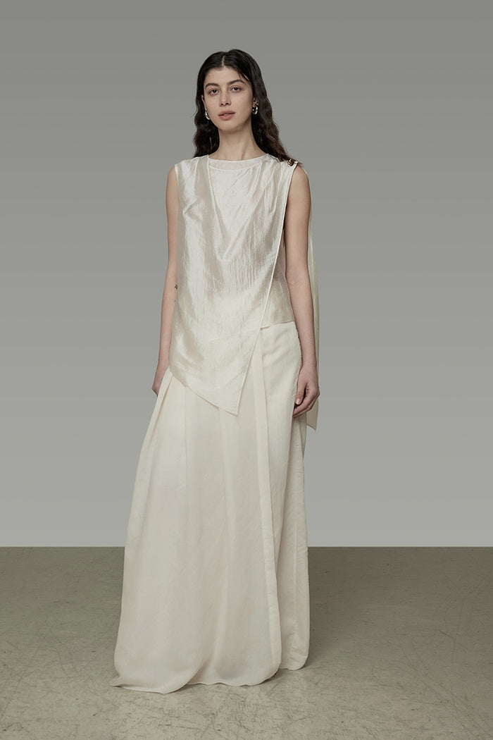 Fluid Drape Minimalist Wide-Leg Trousers