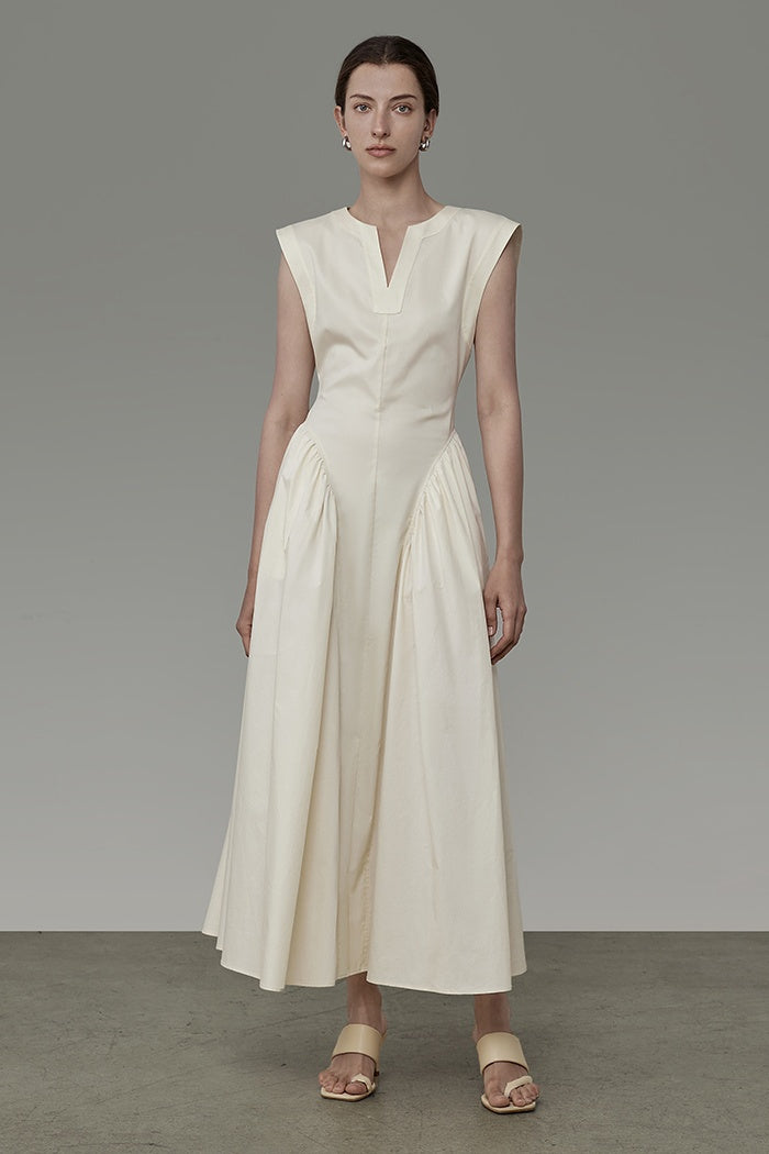 Sculpted White French Chic Dress