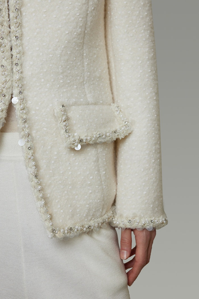 Quiet Luxury Tweed V-Neck Cardigan