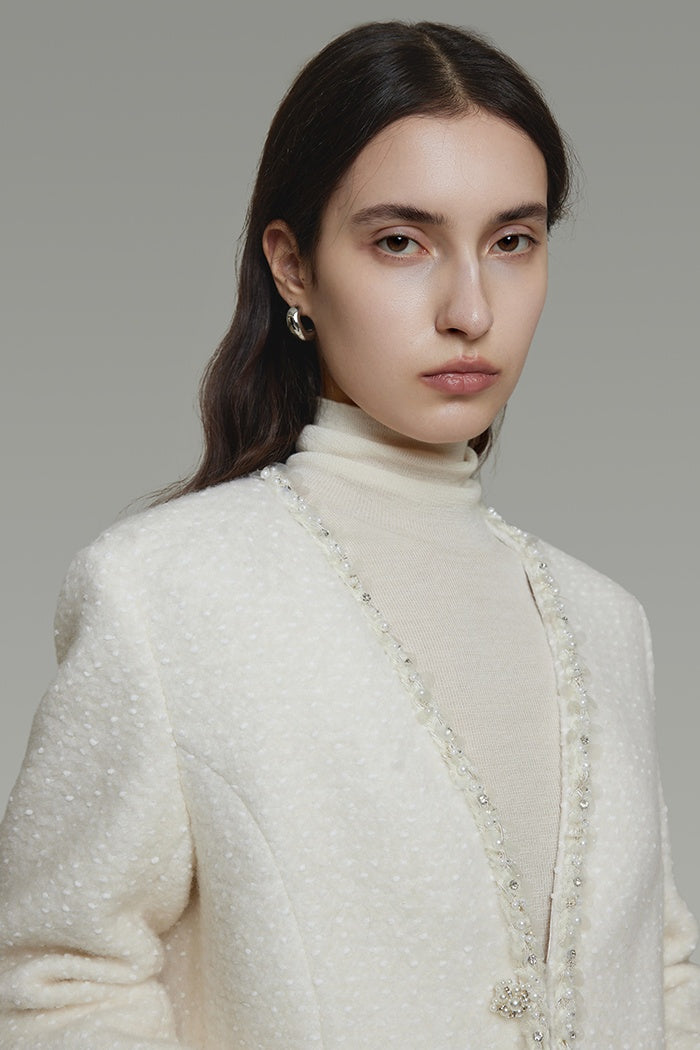 Quiet Luxury Tweed V-Neck Cardigan