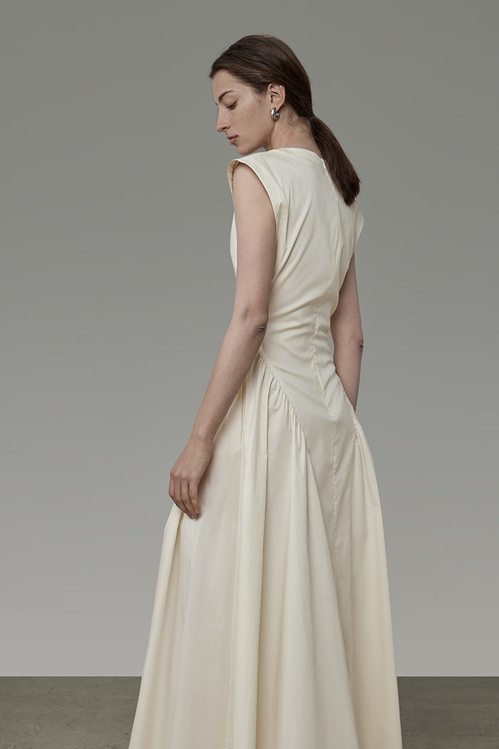 Sculpted White French Chic Dress