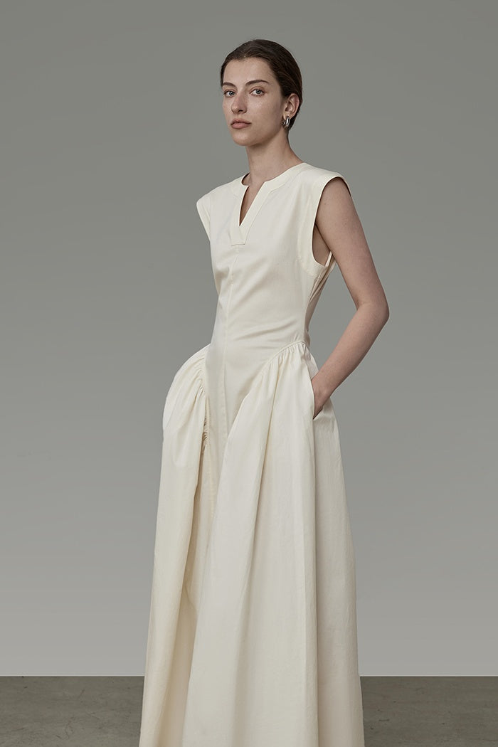 Sculpted White French Chic Dress