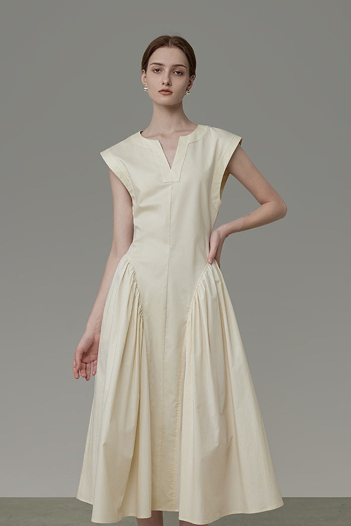 Sculpted White French Chic Dress