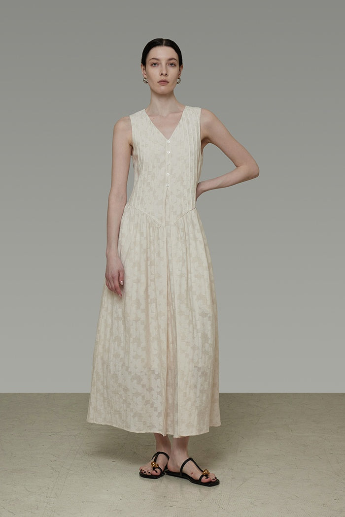 Sculpted V-Neck Minimalist Slip Dress