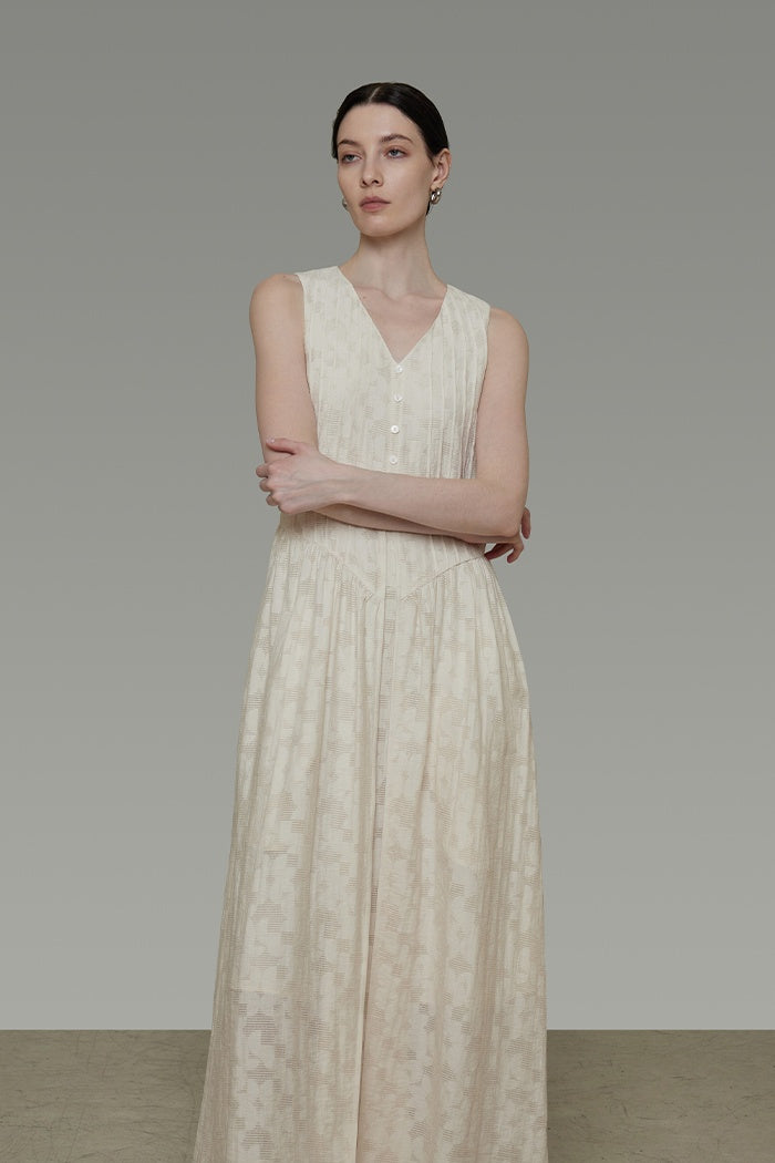 Sculpted V-Neck Minimalist Slip Dress