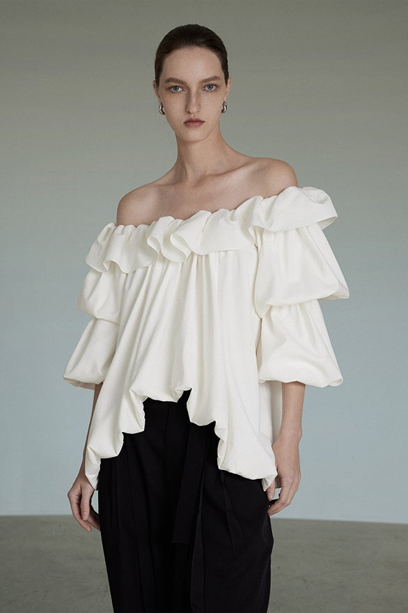 Chic French Shoulder Blouse