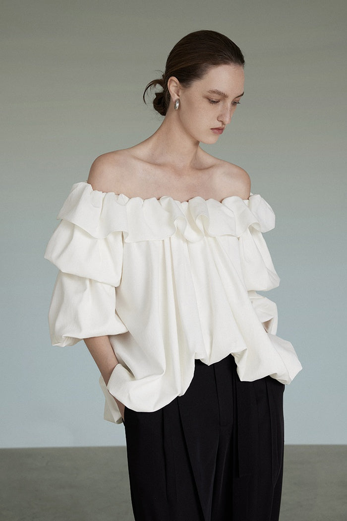 Chic French Shoulder Blouse