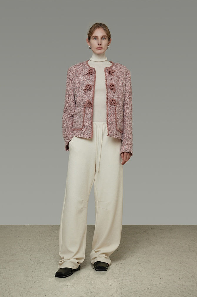 Chic Tweed Collarless Jacket