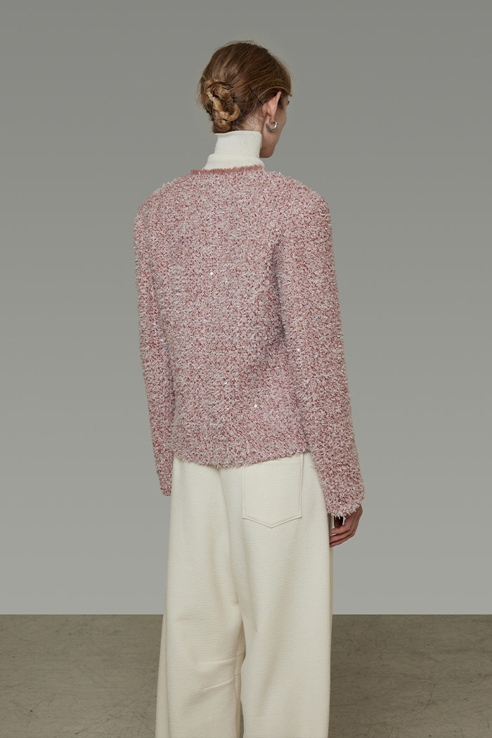 Chic Tweed Collarless Jacket