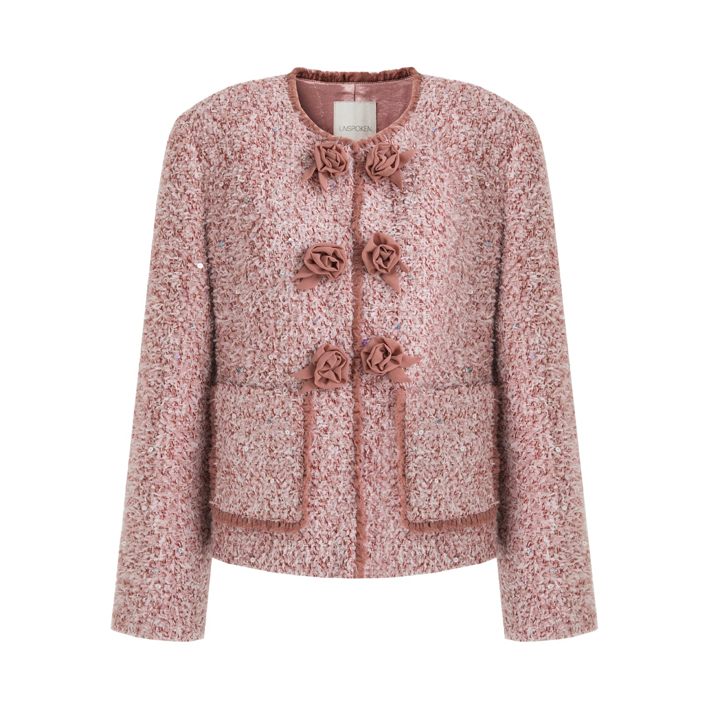 Chic Tweed Collarless Jacket