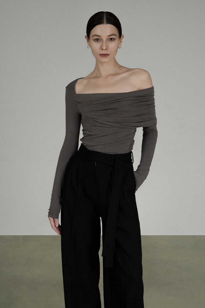 Chic Parisian Off-Shoulder Knit Top