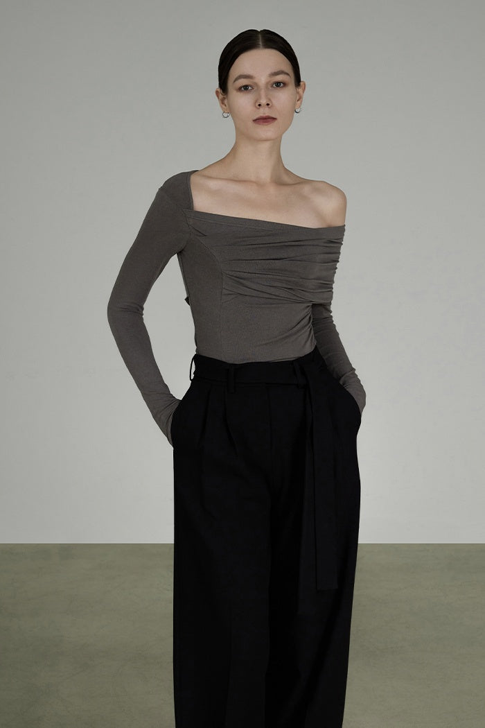 Chic Parisian Off-Shoulder Knit Top