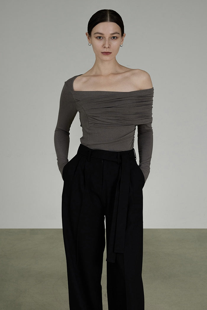 Chic Parisian Off-Shoulder Knit Top