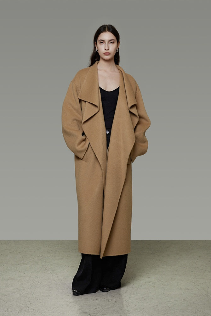Commanding Wool Blend Longline Coat