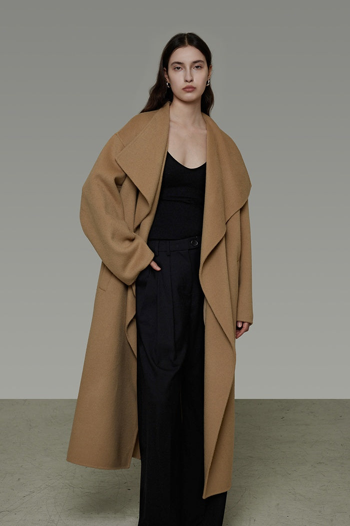 Commanding Wool Blend Longline Coat