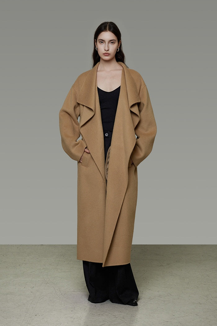 Commanding Wool Blend Longline Coat