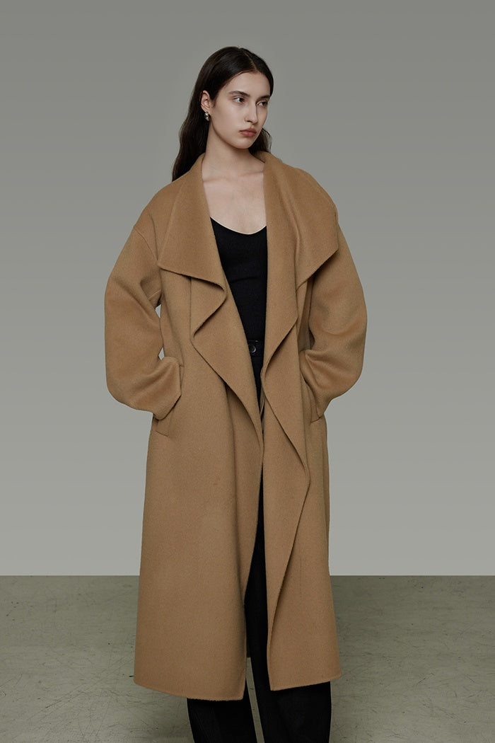 Commanding Wool Blend Longline Coat
