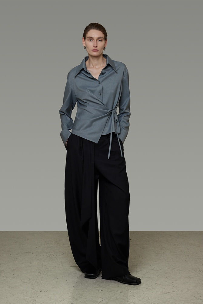 Sculpted Wrap Blouse - Effortless Chic