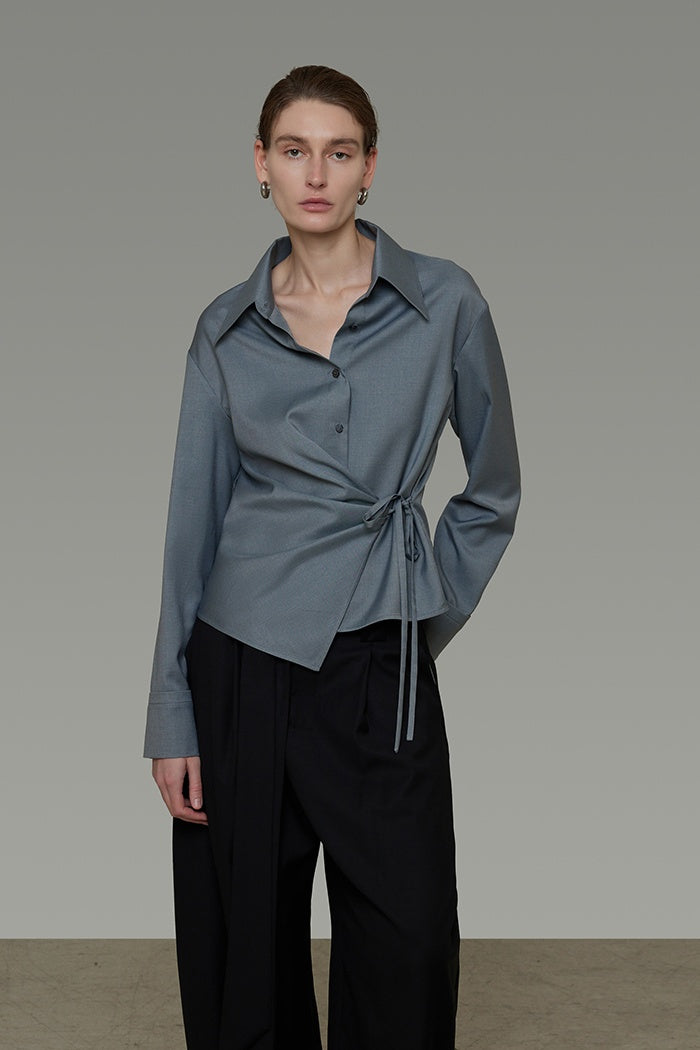 Sculpted Wrap Blouse - Effortless Chic