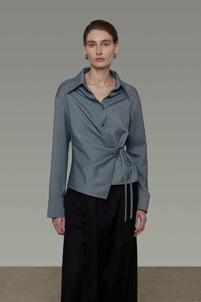 Sculpted Wrap Blouse - Effortless Chic