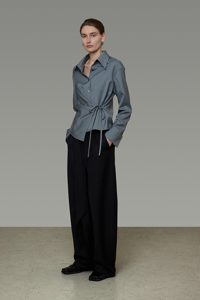 Sculpted Wrap Blouse - Effortless Chic