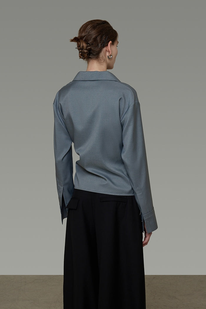 Sculpted Wrap Blouse - Effortless Chic