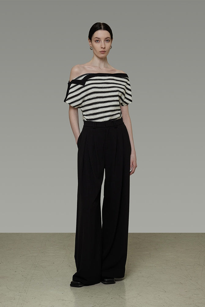 Effortless Stripe Sculpted Knit Top